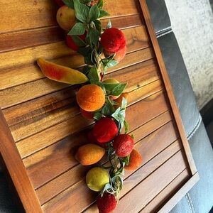 Vintage fuzzy fruit on rope. Capri. Made in British crown Colony of Hong…​